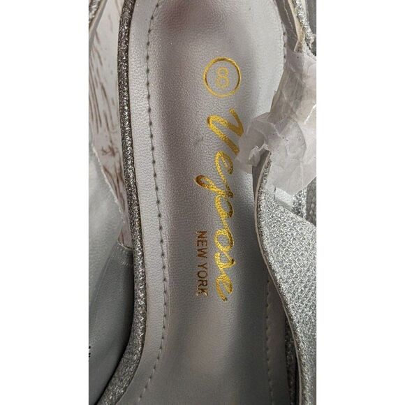 Vepose New York CJY026 Womens Size 8 Silver Pointed Toe Kitten Pump Heels - Picture 7 of 10